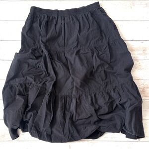 Fritzi Woman Size XL Black Tiered Ruffle Skirt Sise X Large 100% Cotton